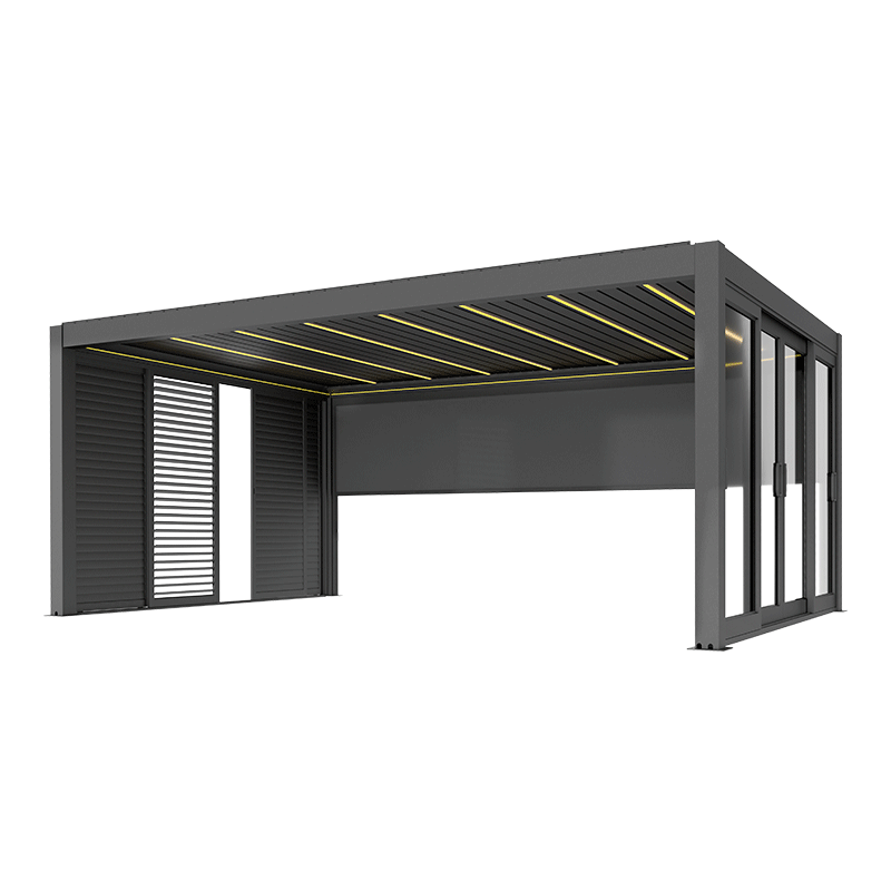 Greenawn GR-9700A Aluminum Pergola Kit with Louver and LED Lighting