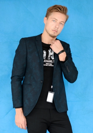 Sea Blue Fashionable Men's Clothing