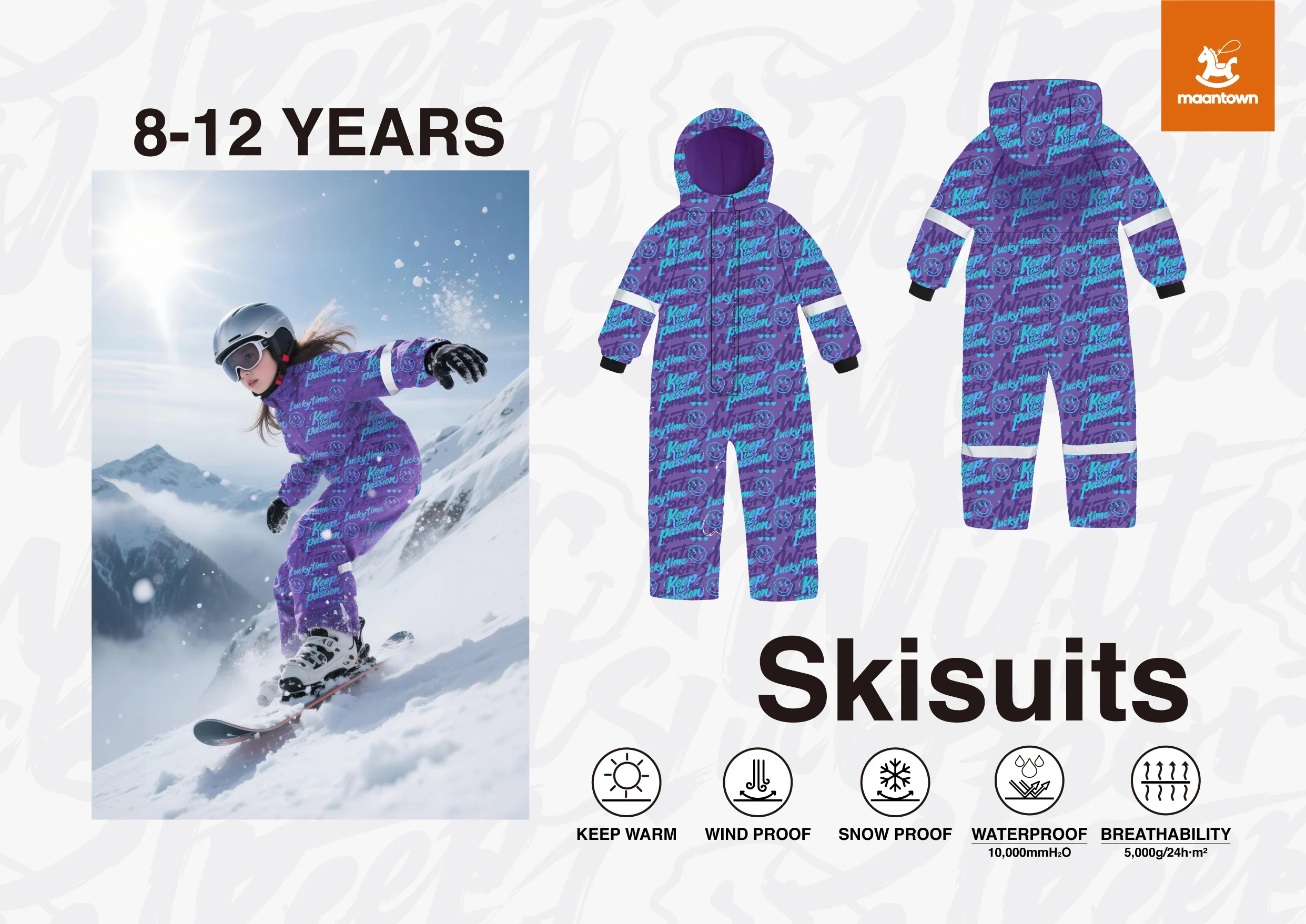 Ski Suits for Children Aged 8-12 Years