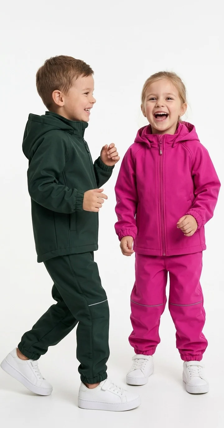 Kids' Windproof & Waterproof Softshell Jacket and Pants Set