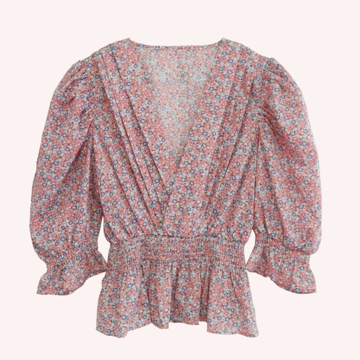 Women's High Waisted Chiffon Blouse