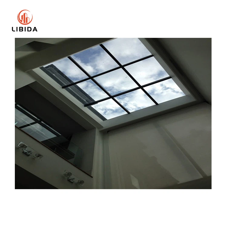 Modern Villa Style Insulated Aluminum Skylight with Double Layer Waterproof Anti-UV Glass