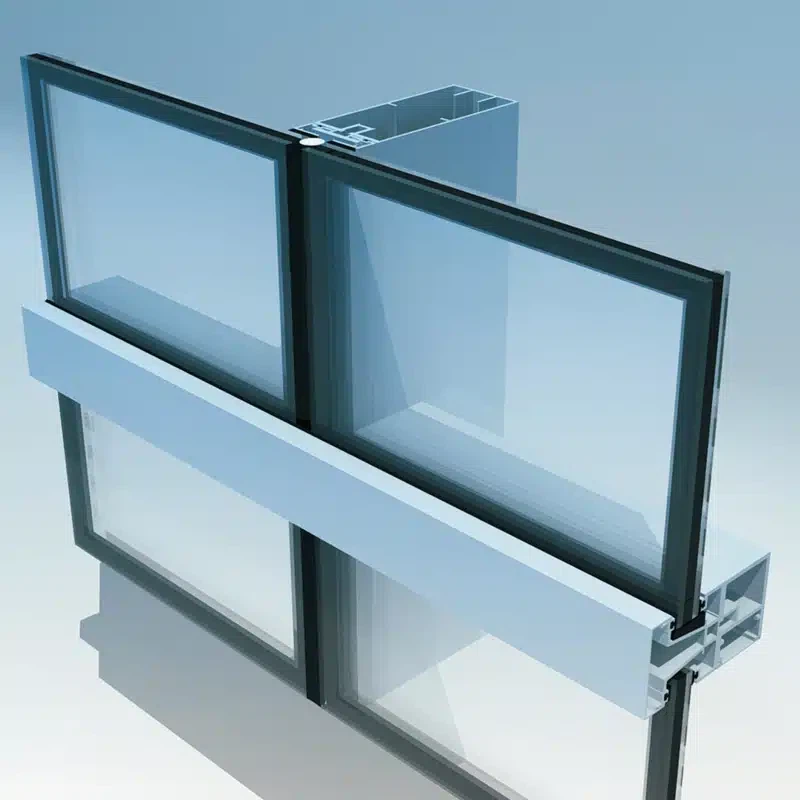 Semi-concealed Framed Glass Curtain Wall