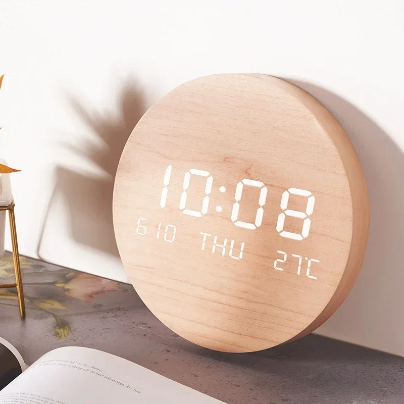 Fashion LED Digital Wall Clock with Temperature and Date