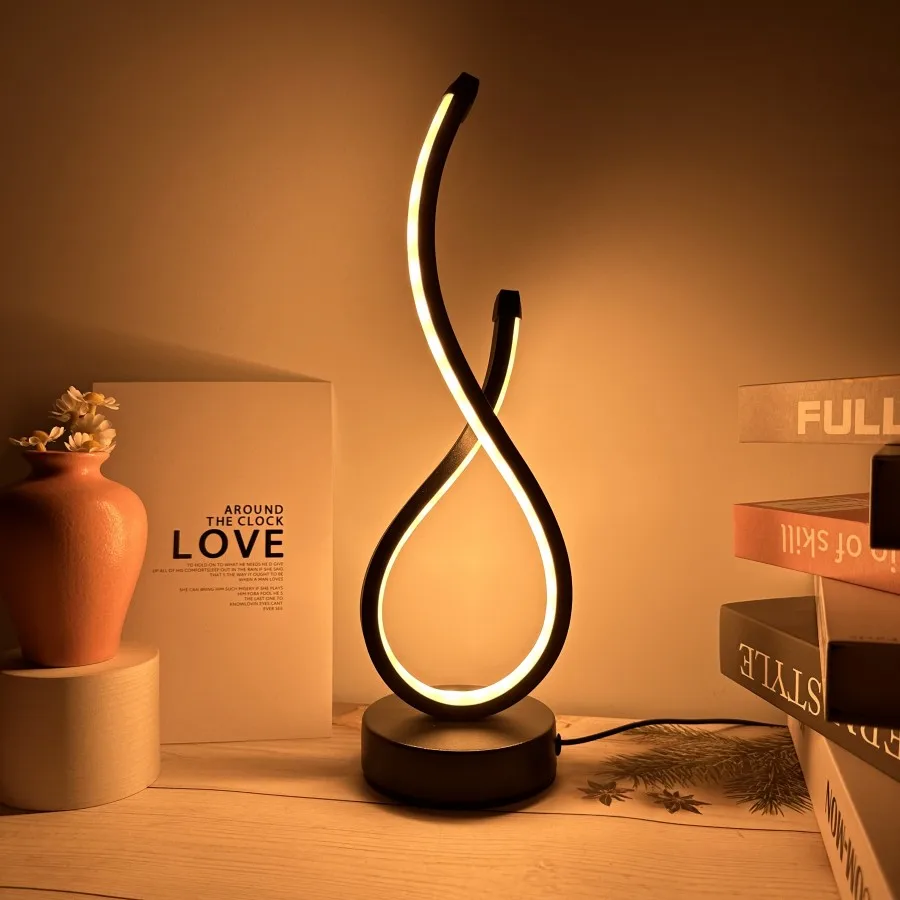Creative Spiral LED Night Light with Dimmable Function and 3 Color Temperatures
