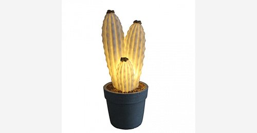 Artificial Sandstone Cactus Ornament with Optional Lighting